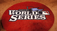 2013 World Series logo on Fenway field